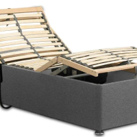 Zurich Electric Adjustable Bed Set – Fabric Divan Base & Plain Headboard | Green