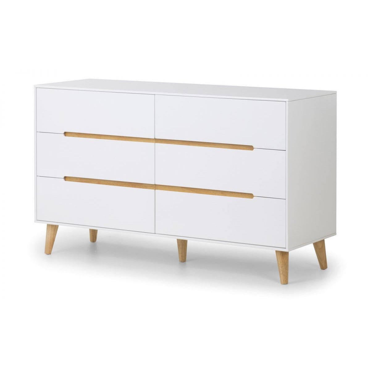 Alicia 6 Drawer Wide Chest - White Julian Bowen
