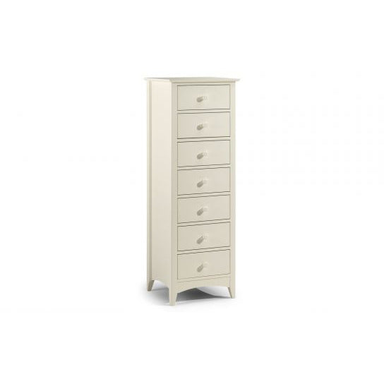 Cameo 7 Drawer Narrow Chest - Stone White