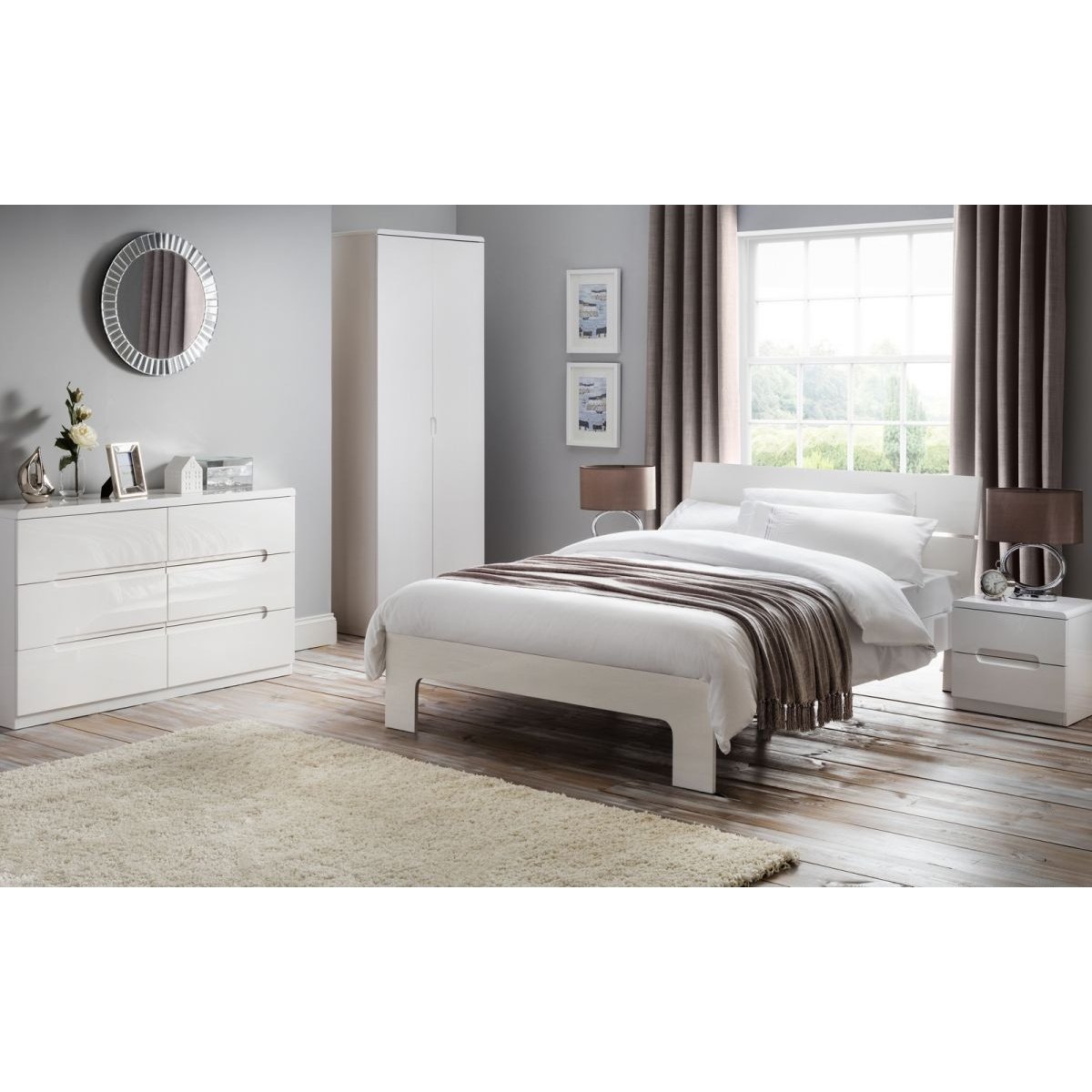 Manhattan 2 Drawer Bedside - White