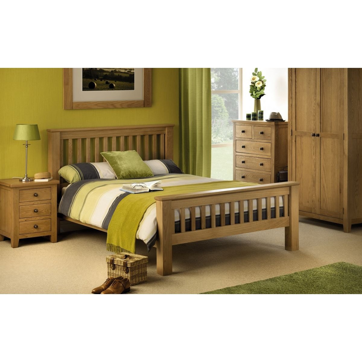 Marlborough Oak 1 Drawer Bedside