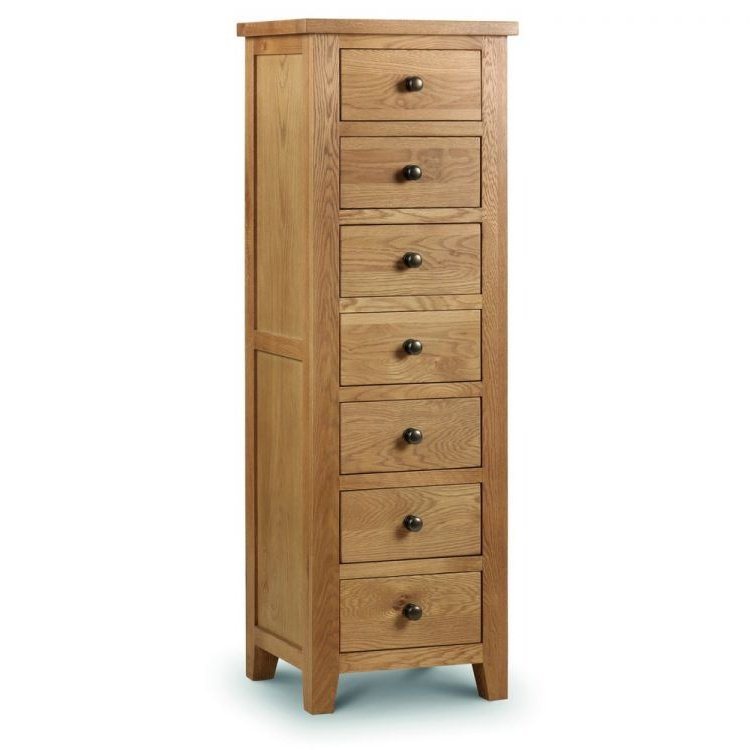 Marlborough Oak 7 Drawer Narrow Chest