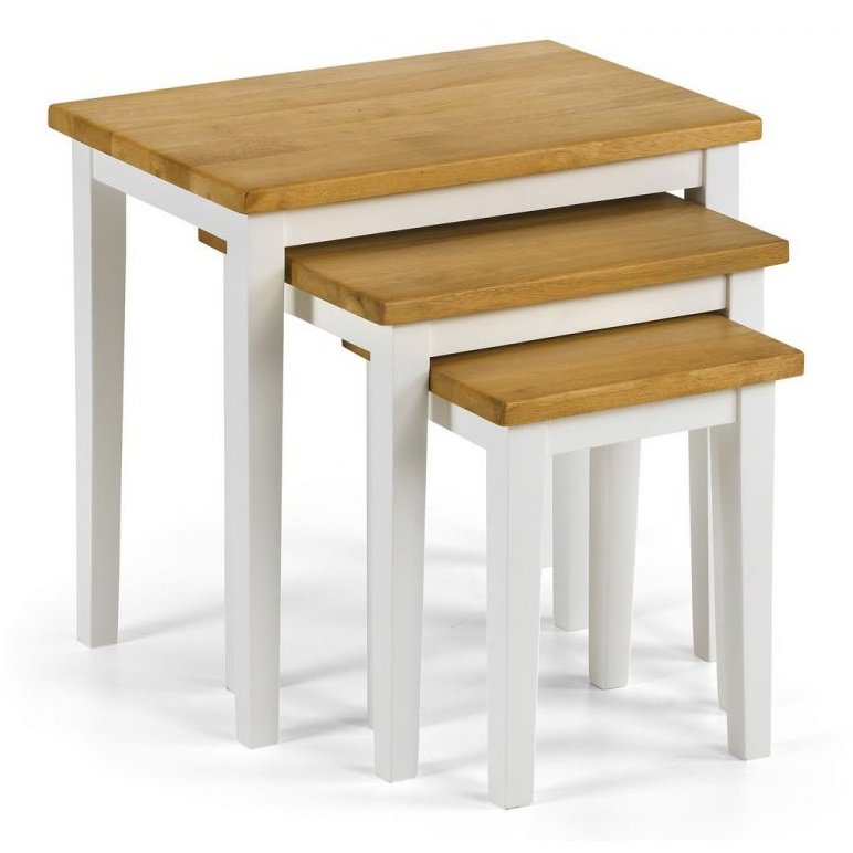 Cleo Nest of Tables - Two Tone White/Oak Finish