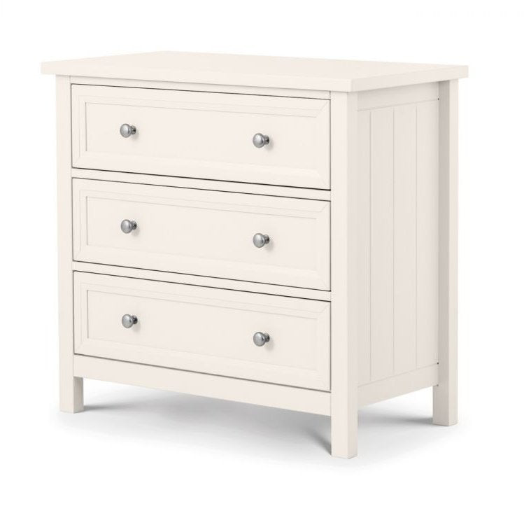 Maine 3 Drawer Chest - Surf White