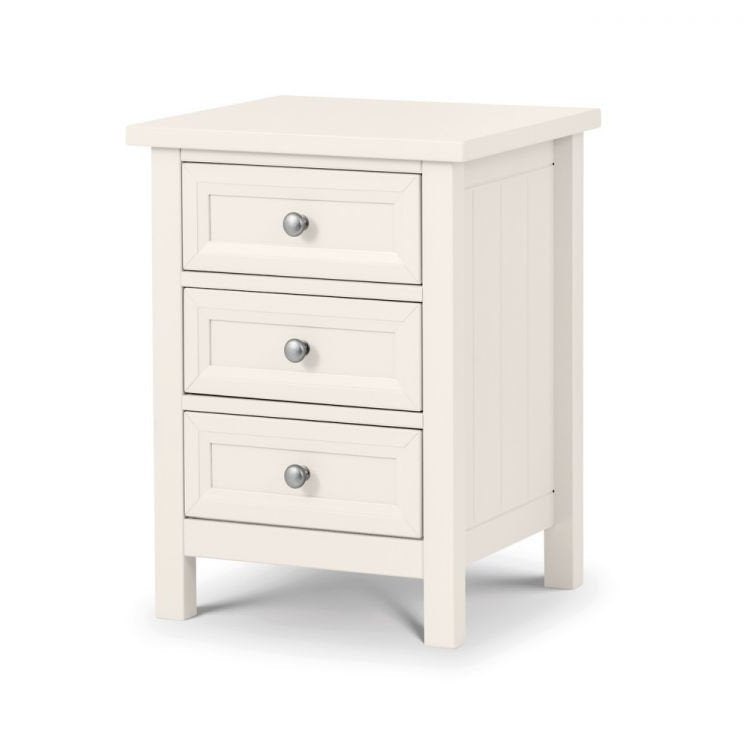 Maine 3 Drawer Bedside - Surf White