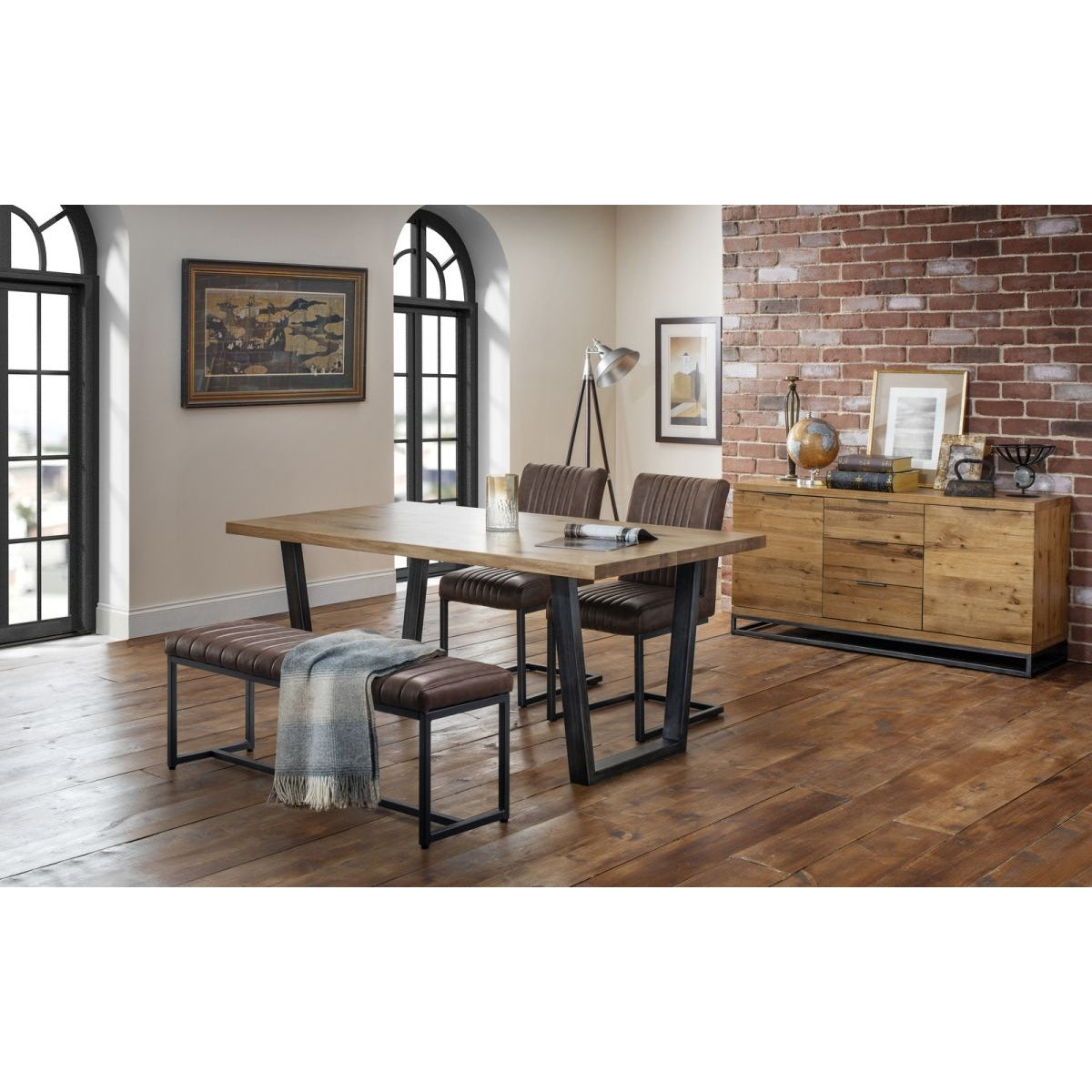 Brooklyn Dining Set - Upholstered Bench & 2 Chairs