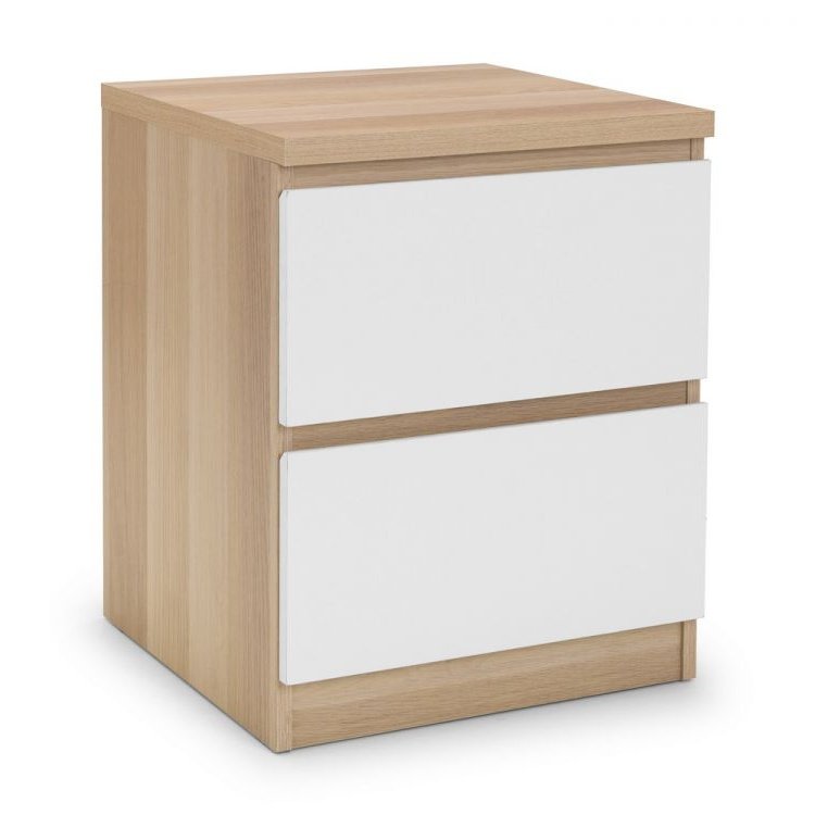 Jupiter 2 Drawer Bedside - White/Oak