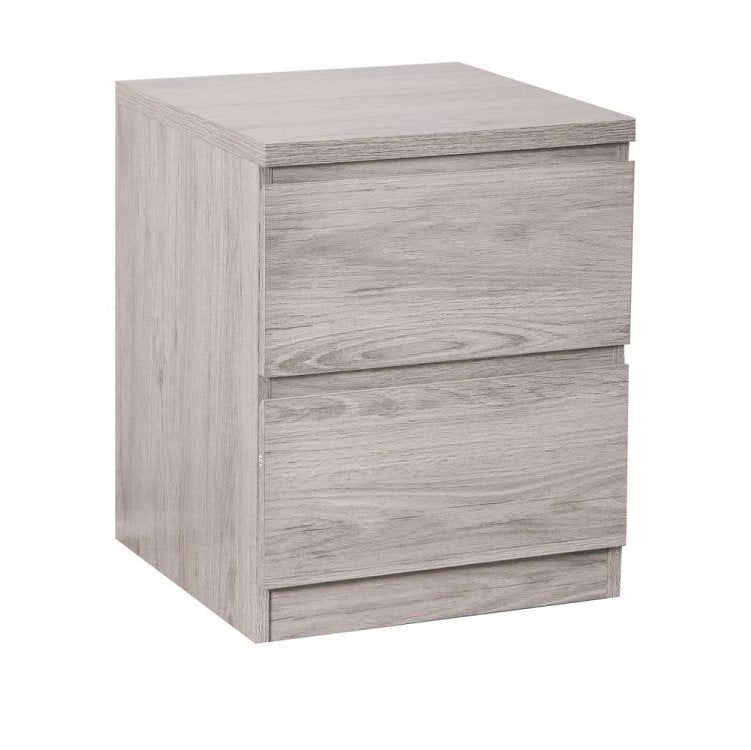 Jupiter 2 Drawer Bedside - Grey Oak