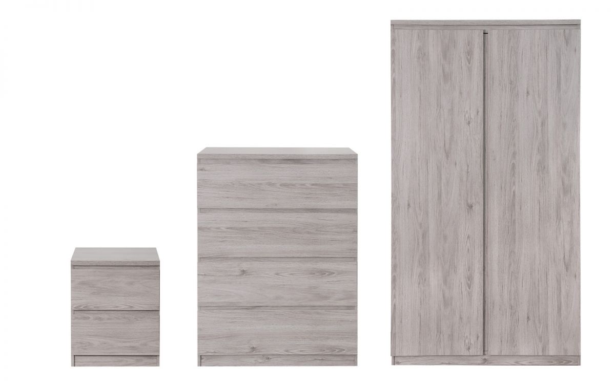 Jupiter 2 Door Wardrobe - Grey Oak