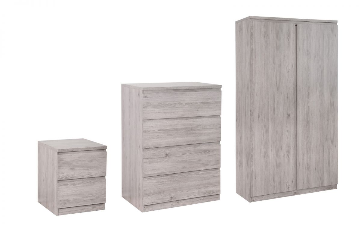 Jupiter 2 Door Wardrobe - Grey Oak