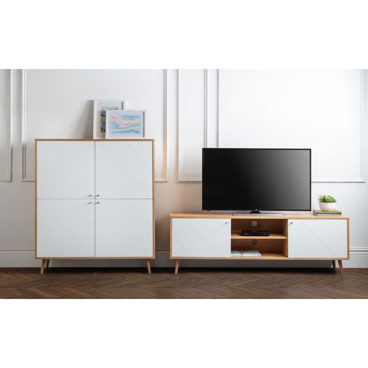 Moritz 4 Door Cabinet - Oak/White