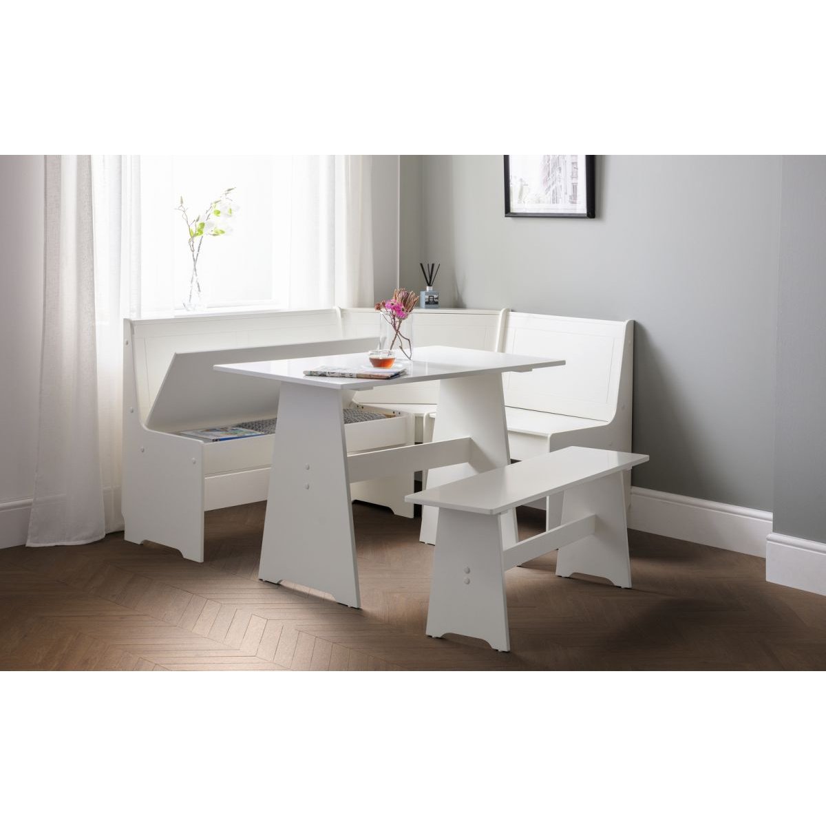 Newport Corner Dining Set - Surf White