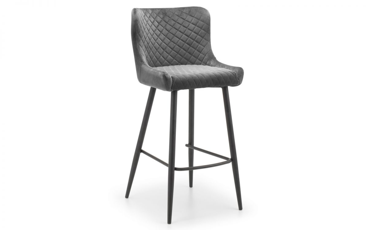 Grafton Bar Table & 4 Luxe Grey Bar Stools