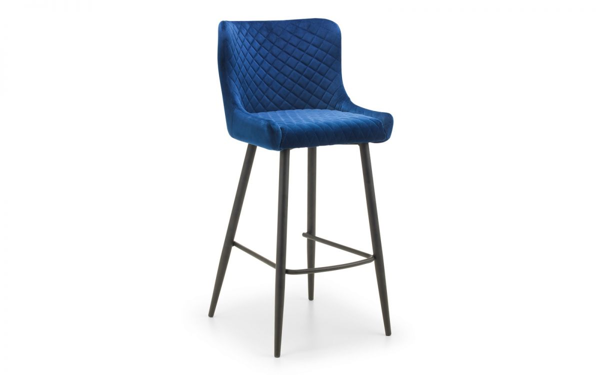 Grafton Bar Table & 2 Luxe Blue Bar Stools