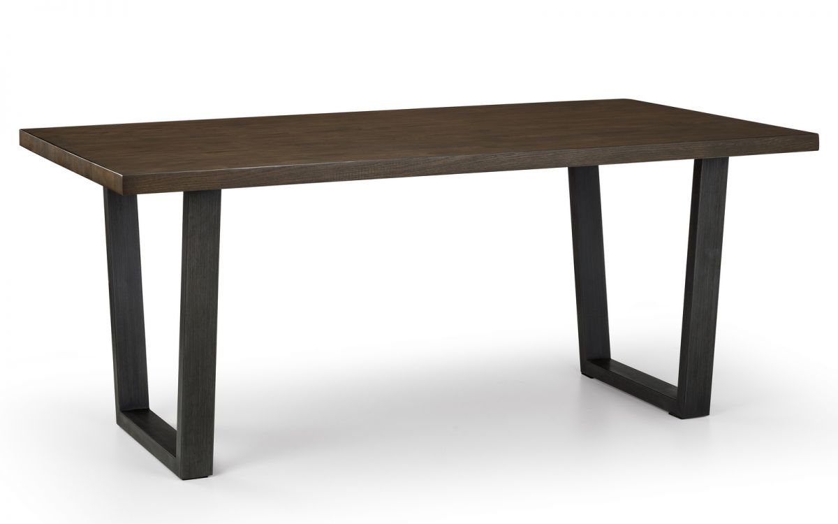 Brooklyn Dining Table Dark Oak & 6 Charcoal Chairs