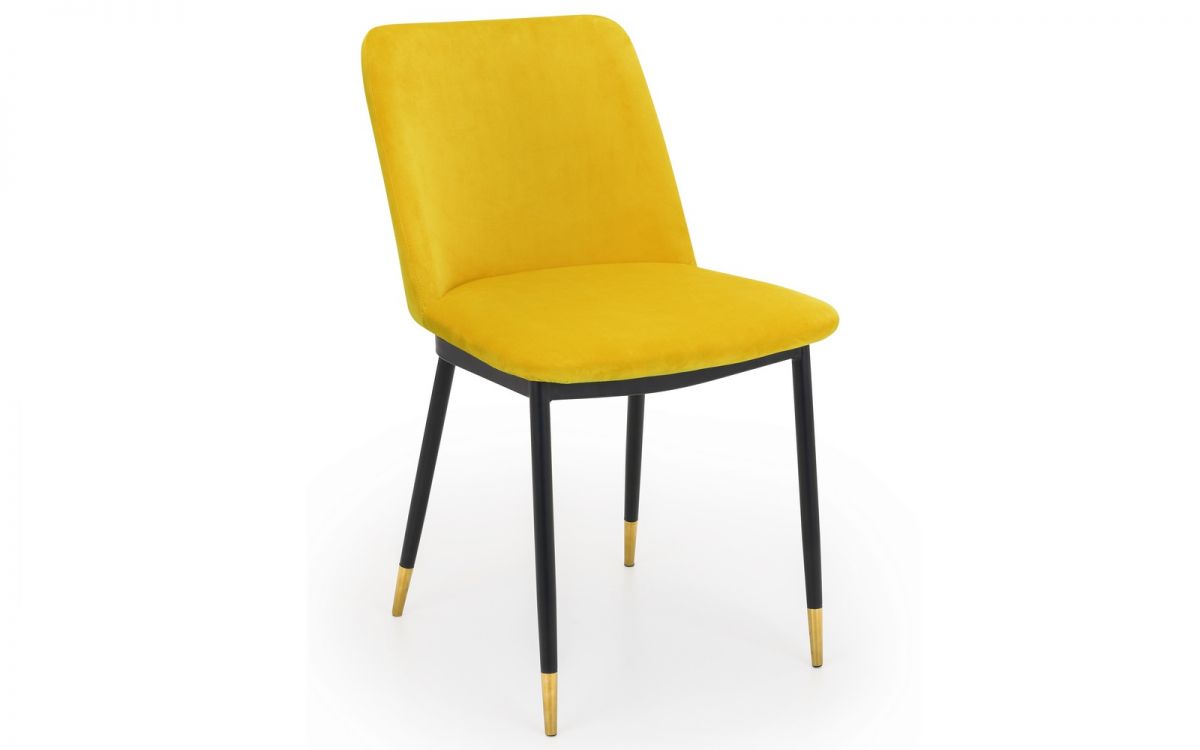 Holland Round Pedestal Table & 4 Delaunay Mustard Chairs