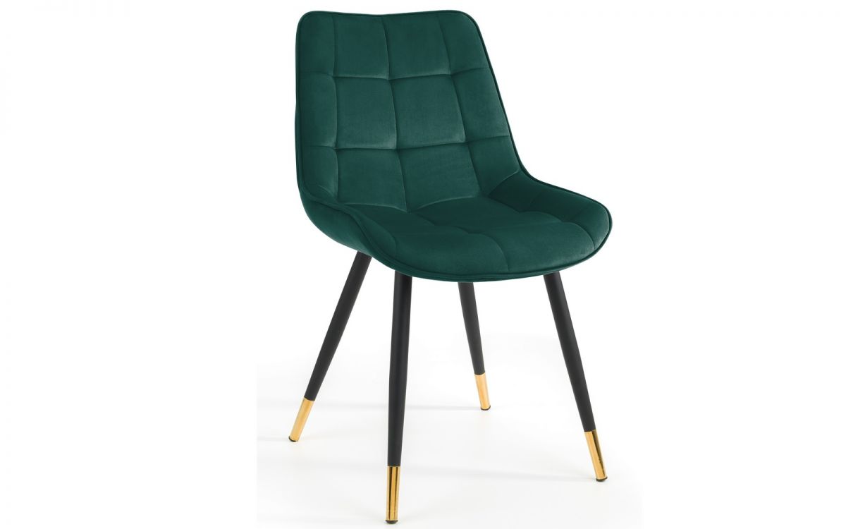 Montero Round Table & 4 Hadid Green Dining Chairs