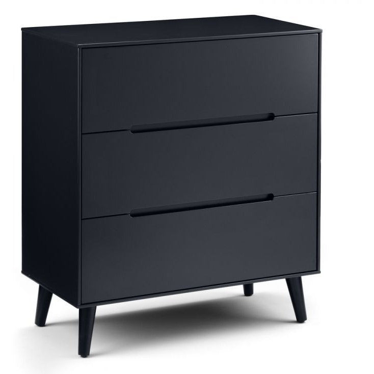 Alicia 3 Drawer Chest - Anthracite Julian Bowen