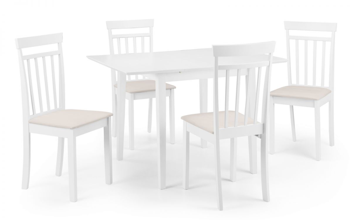 Rufford Dining Table & 4 Coast Chairs - White