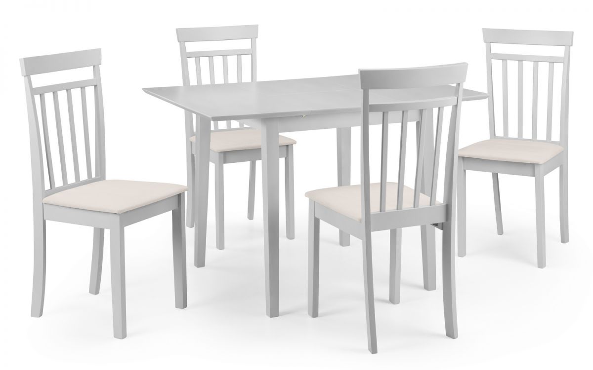 Rufford Dining Table & 4 Coast Chairs - Grey