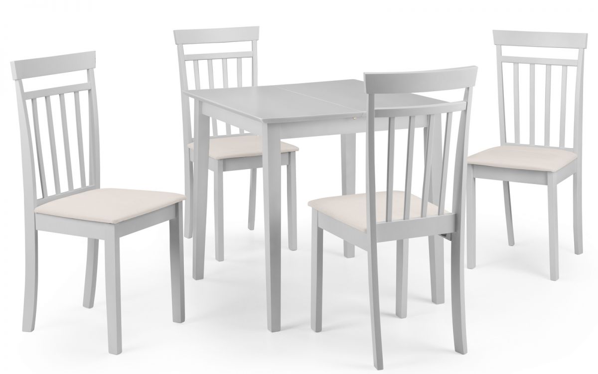 Rufford Dining Table & 4 Coast Chairs - Grey