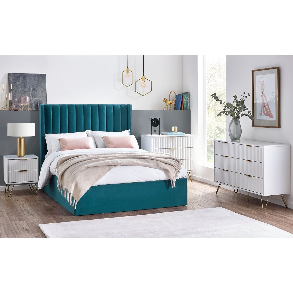 Murano 2 Door 1 Drawer Wardrobe - Matte White