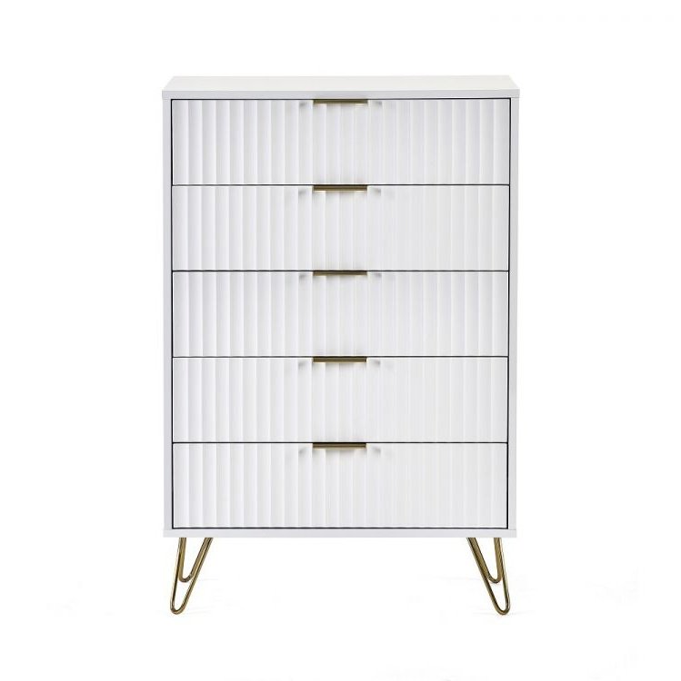 Murano 5 Drawer Chest - Matte White