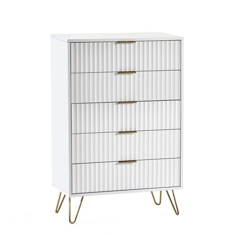 Murano 5 Drawer Chest - Matte White