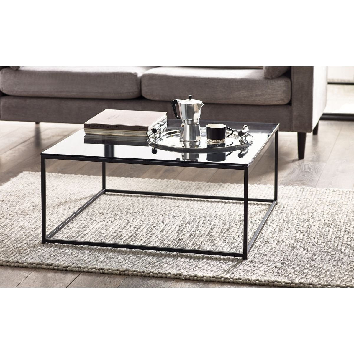 Chicago Square Coffee Table - Smoked Glass