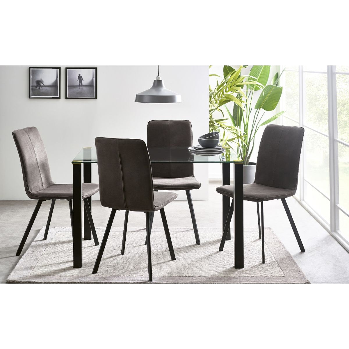 Piero Rectangular Table & 4 Monroe Chairs