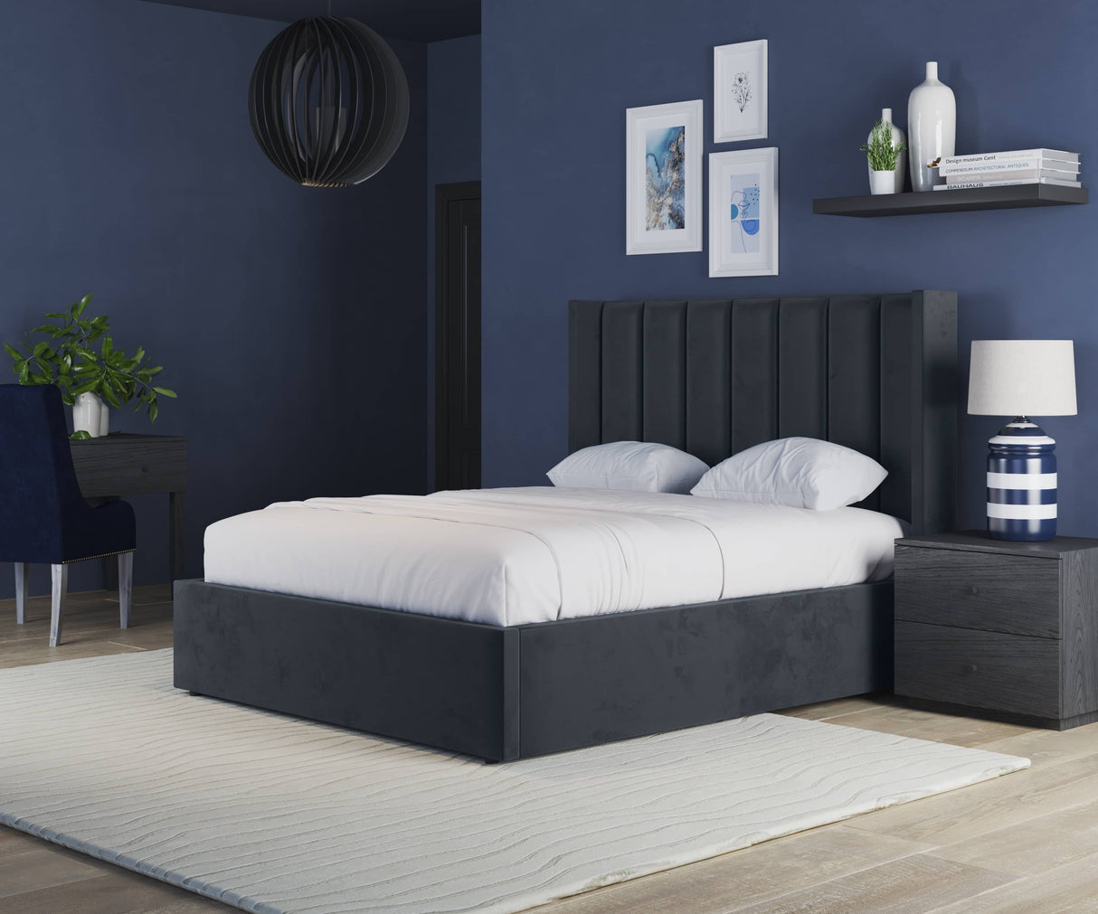 Paris Electric Adjustable Bed Frame with Winged Headboard