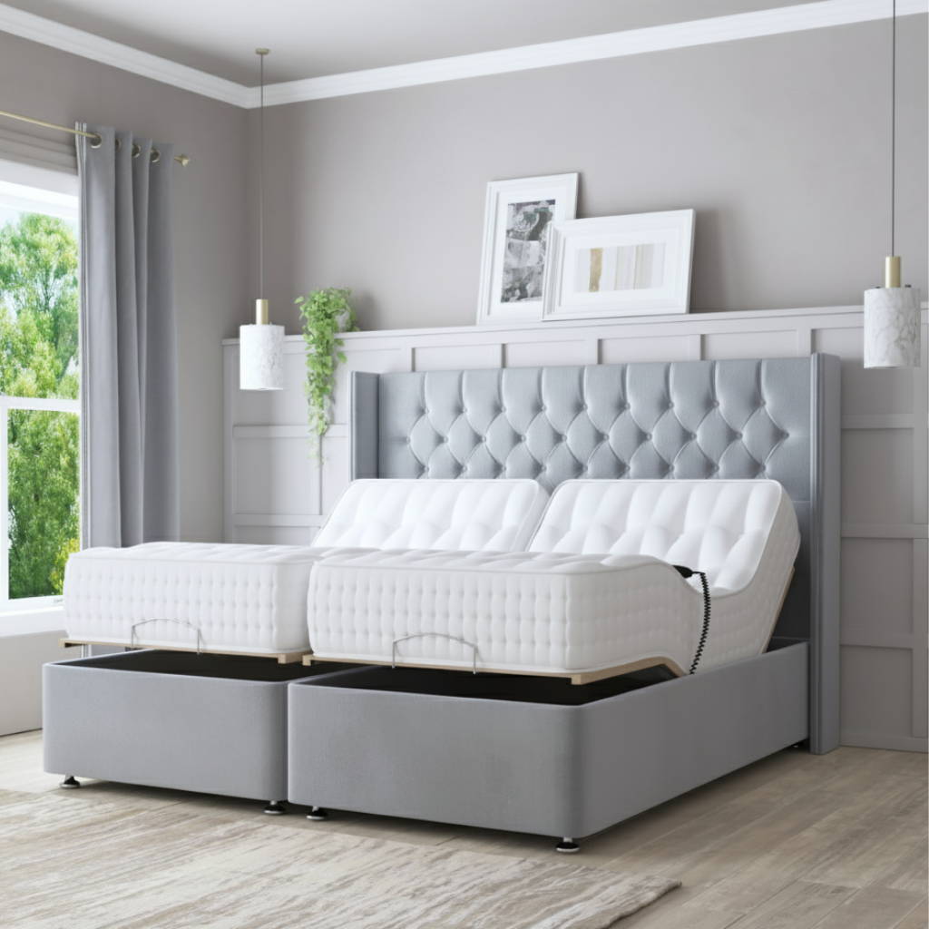 Serenity Motion Adjustable Bed – Electric Adjustable Base with Memory Gel Mattress | BLACK