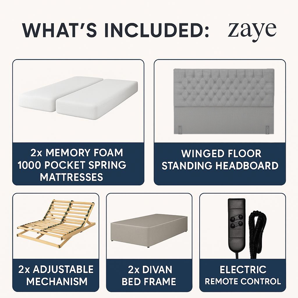 DreamEase Memory Foam 1000 Pocket Adjustable Bed