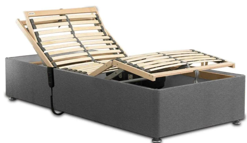 Madeline Electric Adjustable Bed Set Fabric Pocket Sprung Mattress Chesterfield Headboard