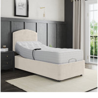 Zurich Electric Adjustable Bed Set Fabric Pocket Sprung Mattress Plain Headboard