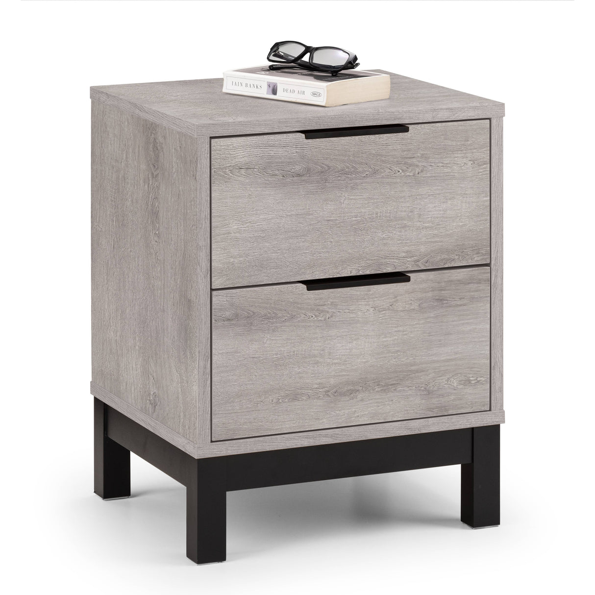 Bali 2 Drawer Bedside - Grey Oak