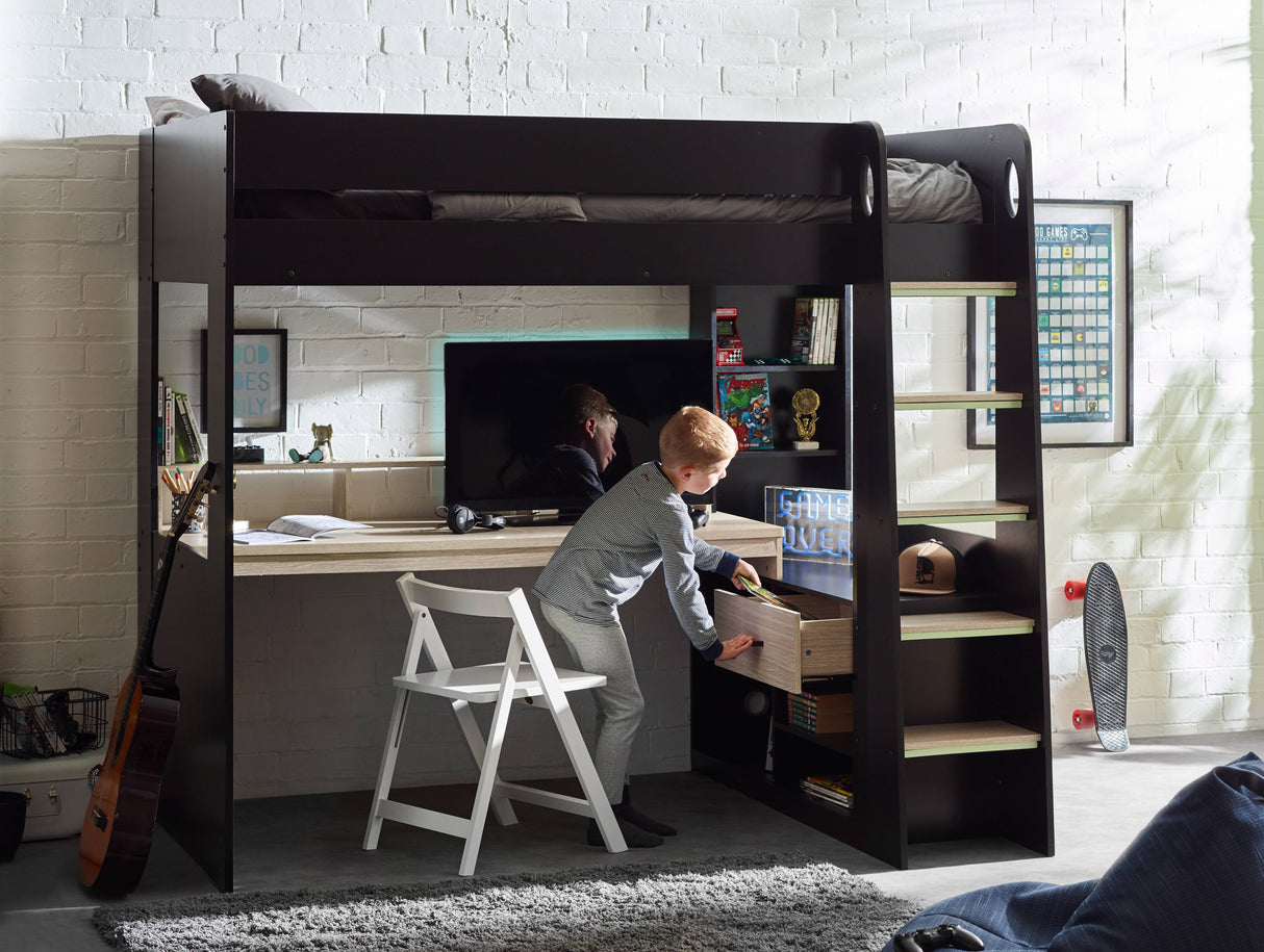 Blaze Gaming Highsleeper - Black And Pale Wood