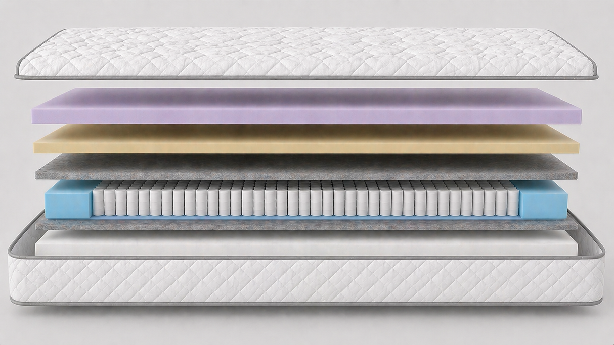1000 Pocket Spring Mattress for Adjustable Beds Support Comfort Pressure Relief Breathable