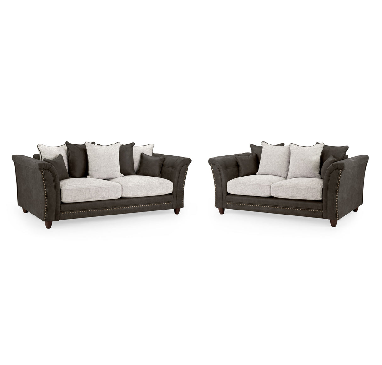 Bella Black-Grey 3+2 Seater Sofa Set