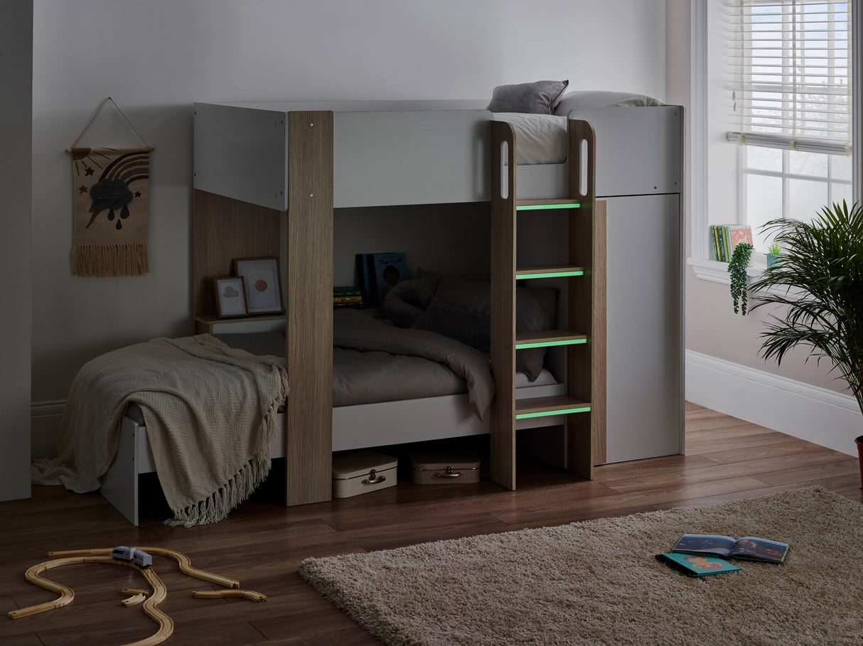 Horizon Bunk Bed - Pale Wood And White