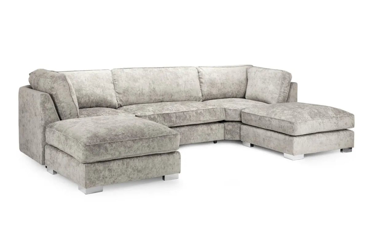 Bishop Full Back U Shape Truffle Fabric Sofa