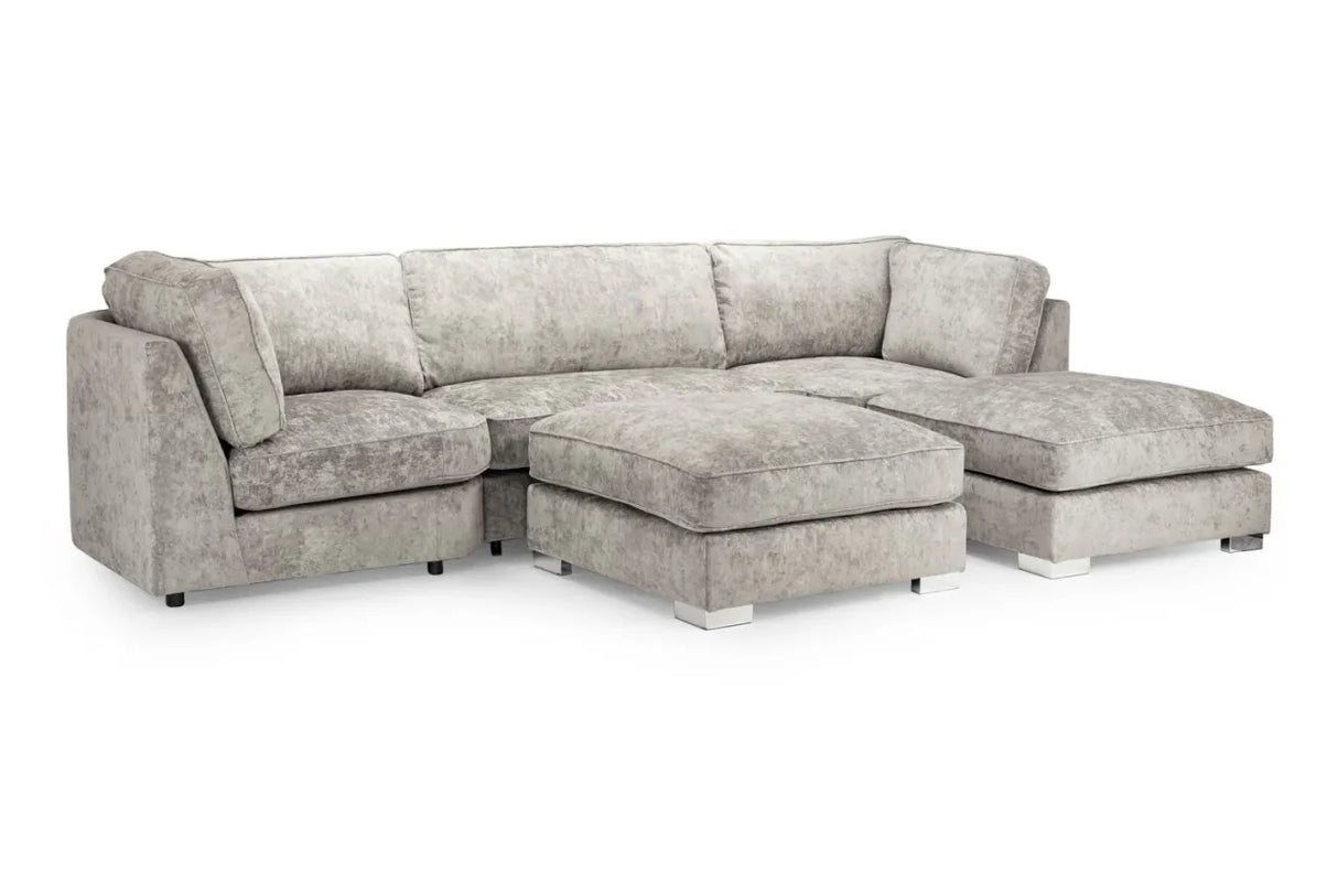 Bishop Full Back U Shape Truffle Fabric Sofa