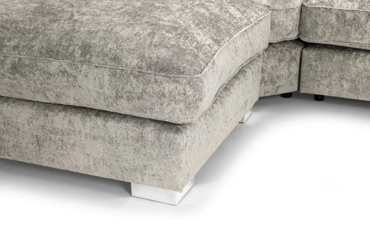 Bishop Full Back U Shape Truffle Fabric Sofa