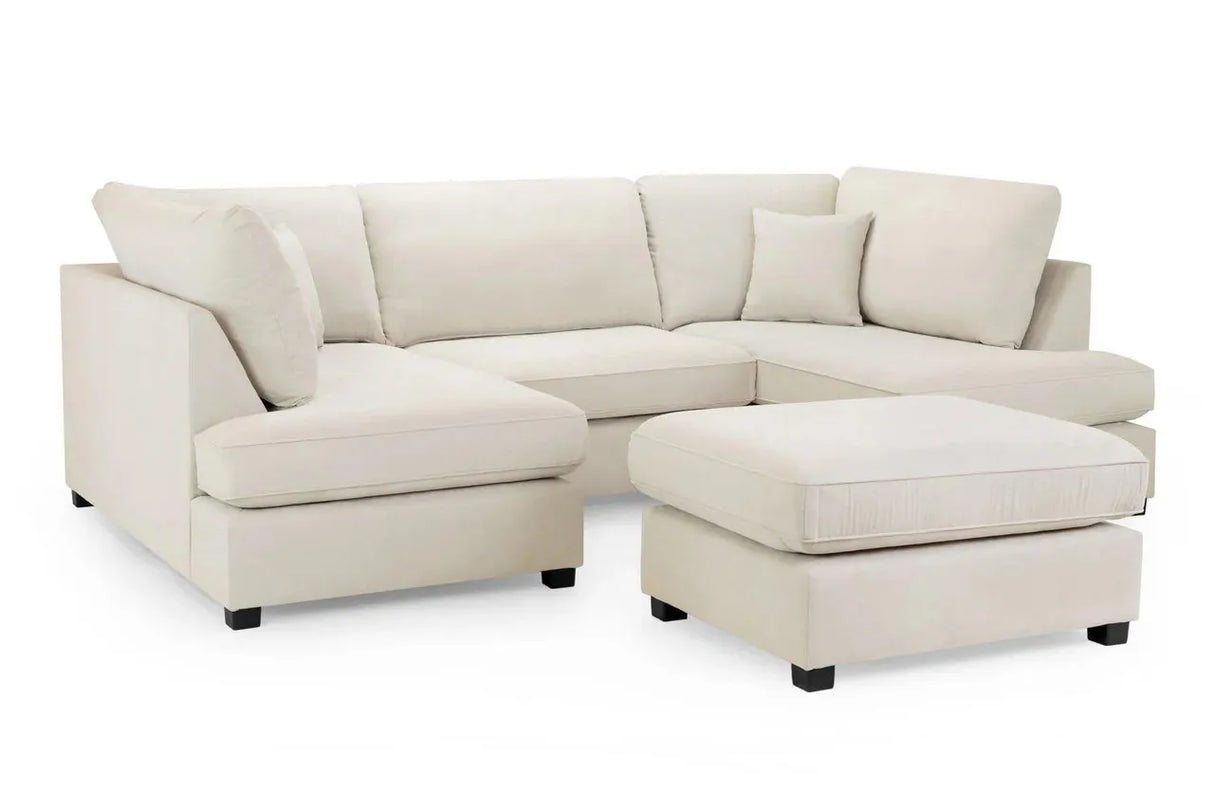 Carnaby Sofa Beige U Shape Corner Footstool