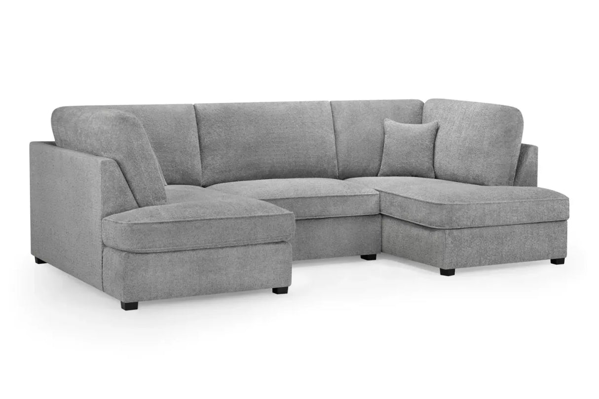Carnaby Sofa Boucle Grey U Shape Corner Including Footstool
