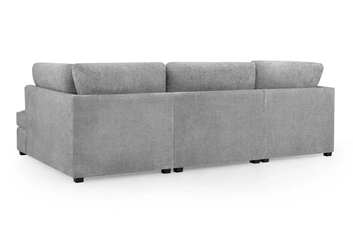 Carnaby Sofa Boucle Grey U Shape Corner Including Footstool