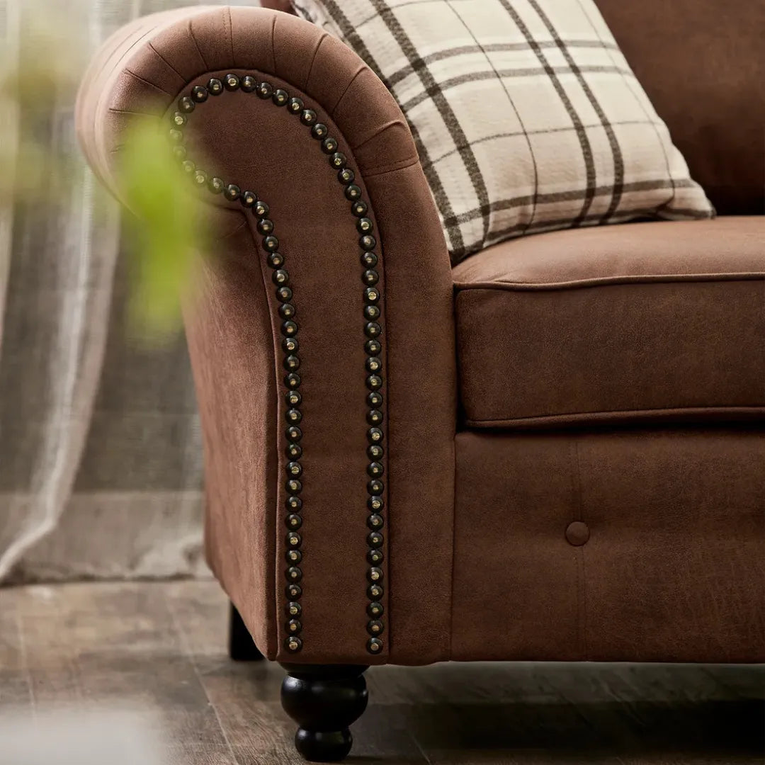 Oakland Chesterfield Sofa Suede 3 Seater