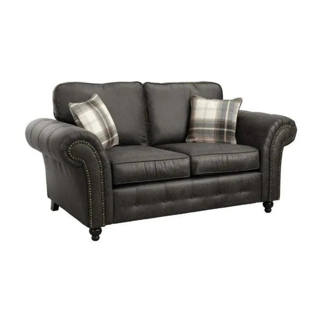 Oakland Chesterfield Sofa Suede 2 Seater