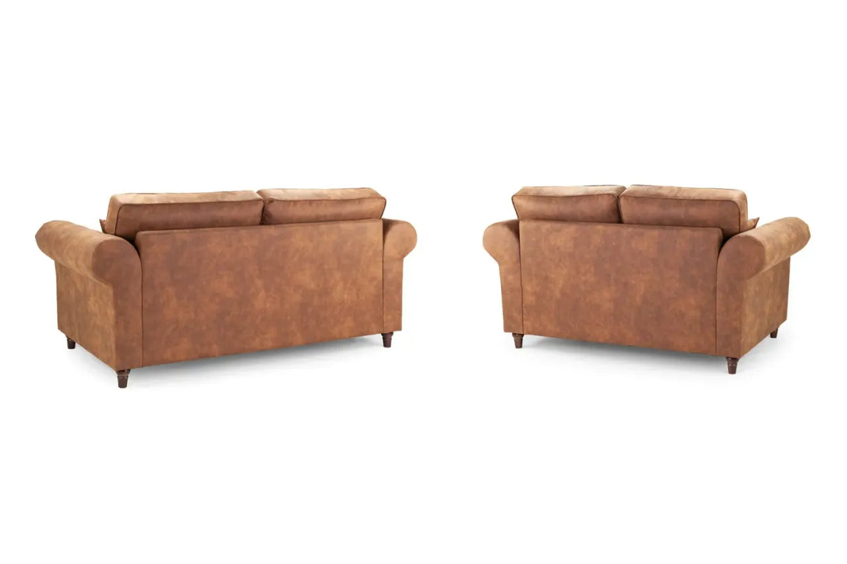 Oakland Chesterfield Sofa Suede 3 Seater and 2 Seater Set