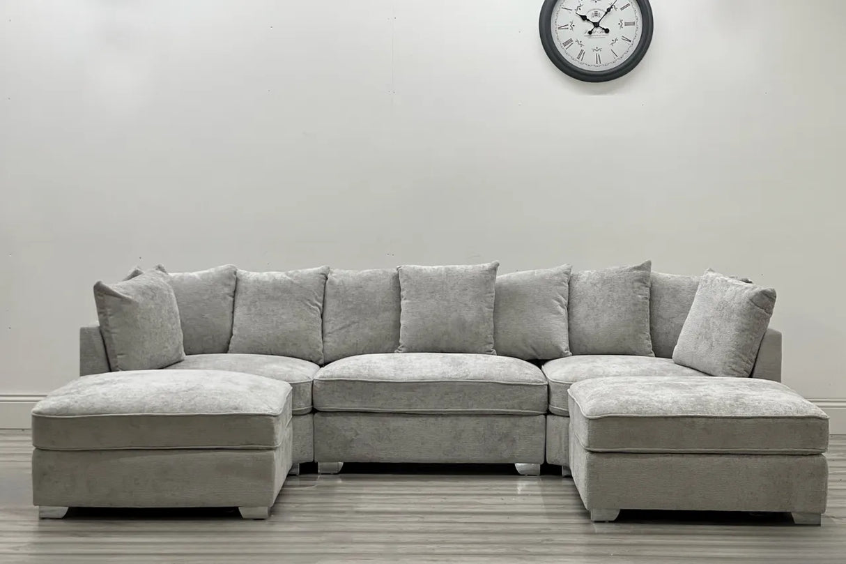 Belgravia U Shape Beige Fabric Sofa